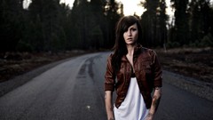 Woman roads jackets tattoos sunlight piercings Lauren Taylor 