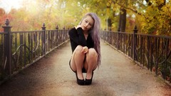 Woman roads outdoors