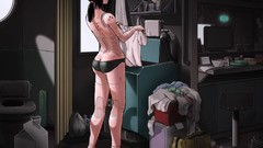 Woman Robots Anime brunettes panties robot girl