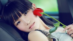 Woman roses asians bangs models
