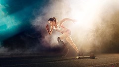 Woman running olympics commercial