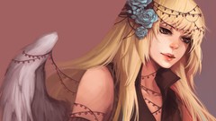 Woman sad blondes artwork fantasy art