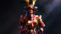 Woman samurai armor artwork fantasy art Simple Background