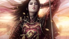 Woman samurai armor Warriors asians artwork realistic