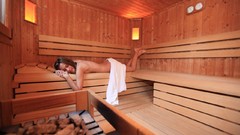 Woman Sauna blondes brunettes towels