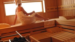 Woman Sauna blondes brunettes towels spa