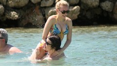 Woman Scarlett Johansson Actress blondes green eyes models