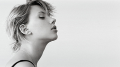 Woman Scarlett Johansson grayscale