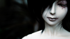 Woman scars pale skin