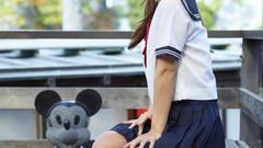 Woman school uniforms asians