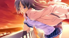 Woman school uniforms black hair