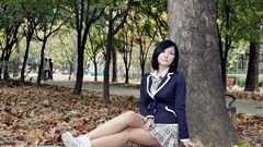 Woman schoolgirls asians brunettes models Korean Ryu Ji Hye