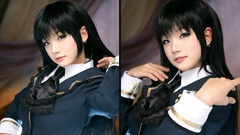 Woman schoolgirls earrings asians long hair brown eyes school 