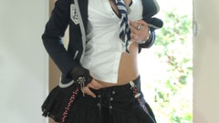 Woman schoolgirls tie skirts