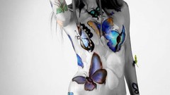 Woman selective coloring Butterflies