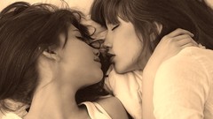 Woman sepia asians closed eyes brunettes models