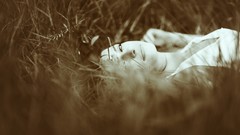 Woman sepia HDR Photography