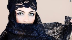 Woman shawl brown eyes models Arab hijab
