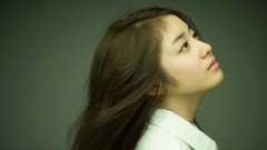 Woman shirts asians brunettes Simple Background