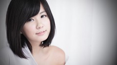 Woman shirts asians white dress bangs models black hair Korean 