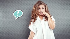 Woman shirts brunettes moustache