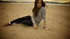 Woman Shoes Beaches outdoors brunettes