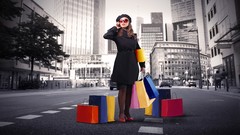 Woman shopping brunettes citylife