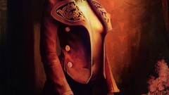 Woman short hair artwork no bra