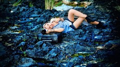 Woman Shorts outdoors asians boots