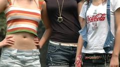 Woman Shorts young t-shirts outdoors asians TEENS group of girls