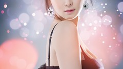 Woman shoulders asians models cleavage Korean Im Ji Hye