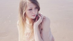 Woman shoulders blondes brown eyes