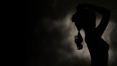 Woman silhouettes asians