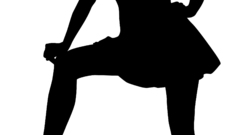 Woman silhouettes school uniforms