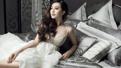 Woman silver Actress models satin