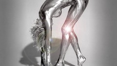 Woman silver nude boobs nude statues
