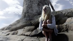 Woman sitting blondes