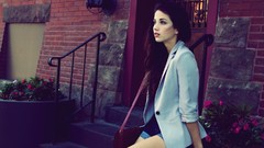 Woman sitting brunettes emily rudd