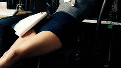 Woman sitting brunettes zooey deschanel