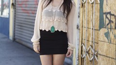 Woman skirts brunettes Chloe Gueit