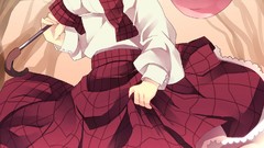 Woman skirts fan art short hair green hair touhou kazami yuuka