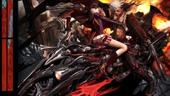 Woman skirts panties artwork fantasy art motorbikes