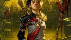 Woman skulls Daggers fantasy art