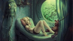Woman sleeping blondes fantasy art