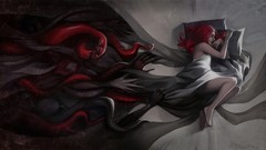 Woman sleeping drawings artwork