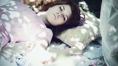 Woman sleeping redheads