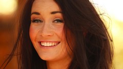 Woman smiling brunettes freckles Peta Todd