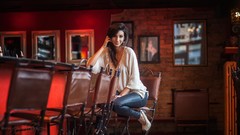 Woman smiling brunettes models