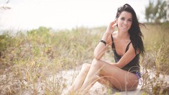 Woman smiling brunettes models