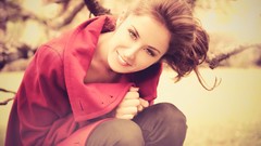Woman smiling brunettes models